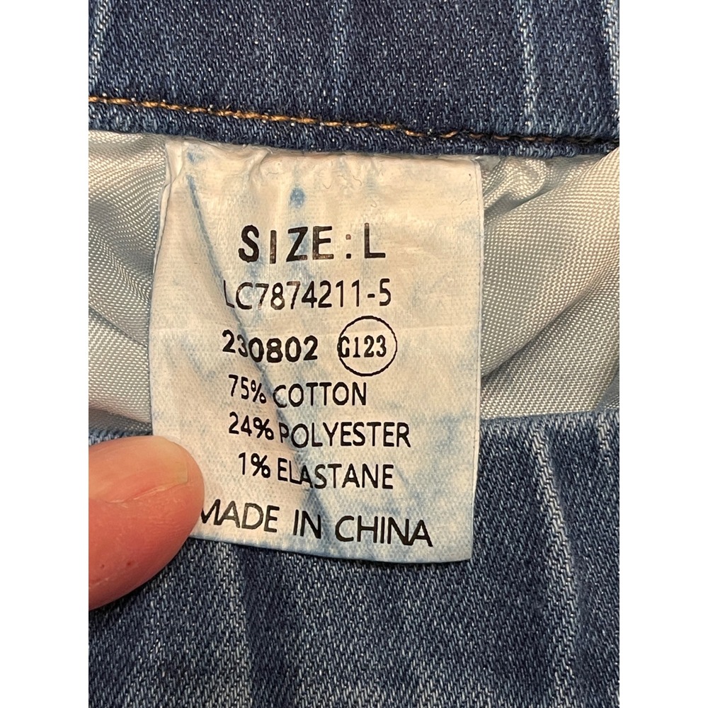 Women Blue‎ Wide Leg Pull On Denim Jeans Elastic Waist Front Seam Detail Medium - Picture 16 of 16